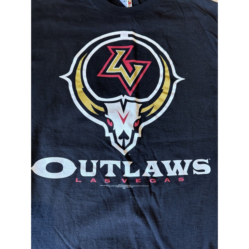 Vintage 2000 Las Vegas Outlaws XFL Men's Xtra Large T-Shirt Football Logo Black